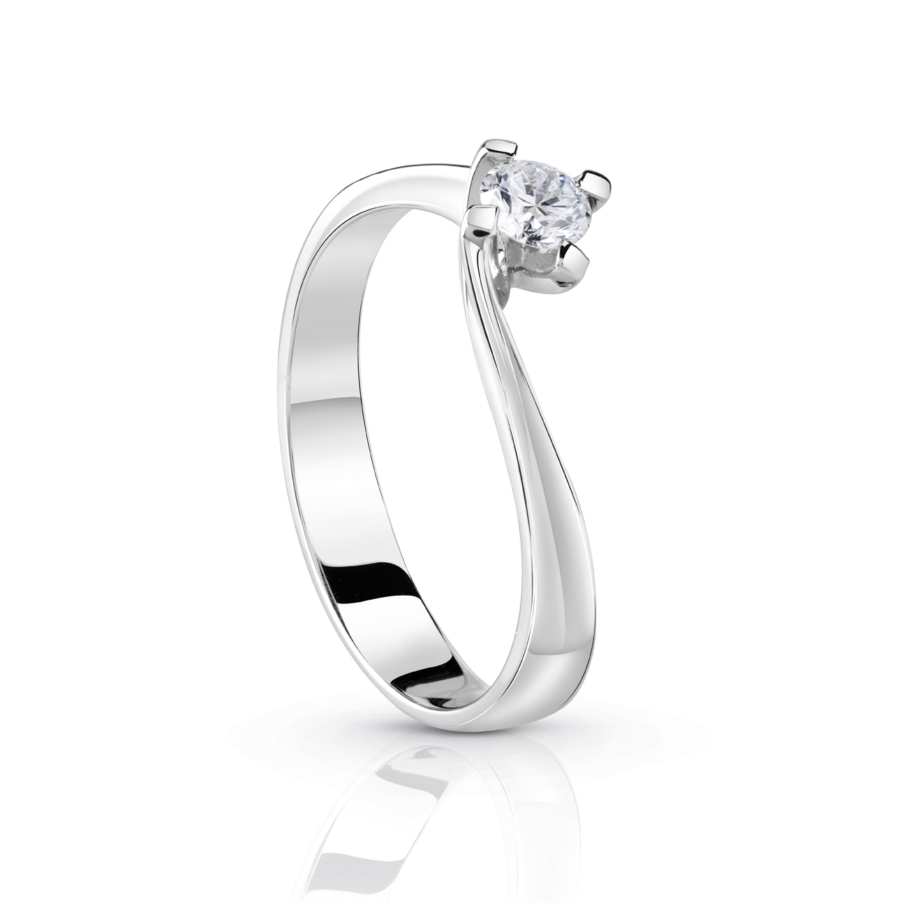 Anello solitario con diamante da 0,07 carati 