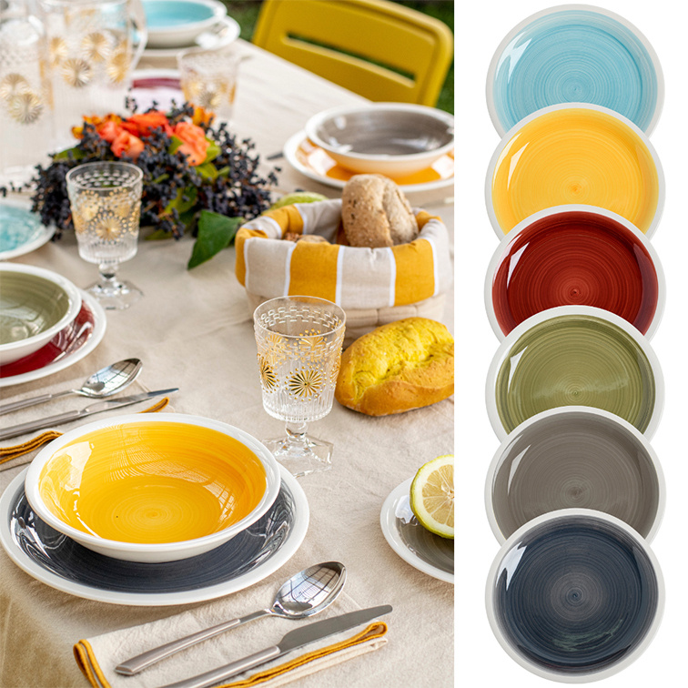 Set Piatti Multi Color 18 Pz. 