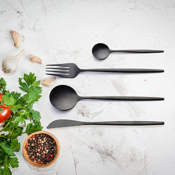 Set posate 24 pz - ZEN NERO 