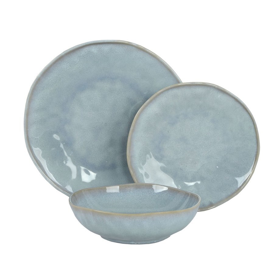 Set 18 Piatti in Ceramica Blu moderno 