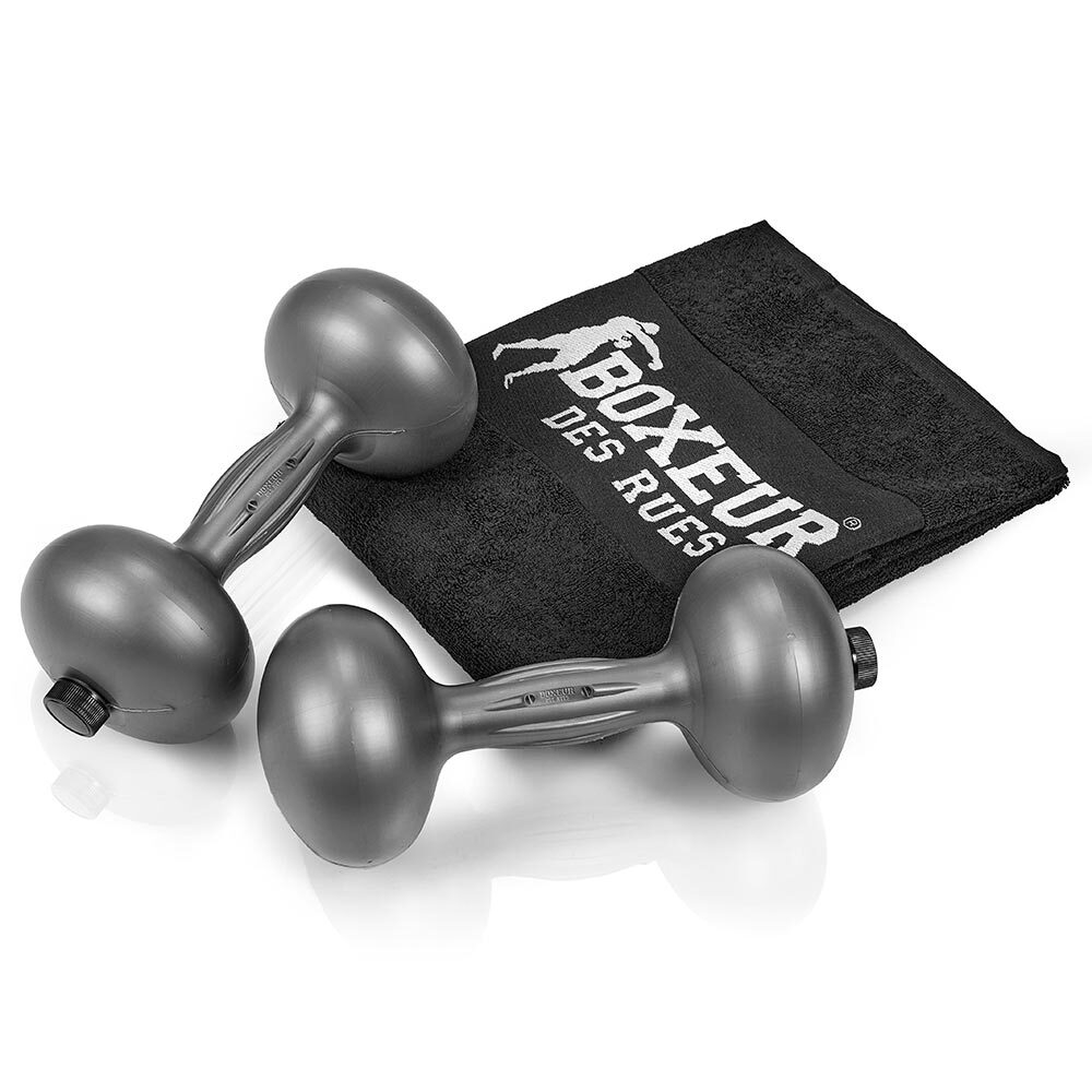 Set palestra - 2 manubri e telo 