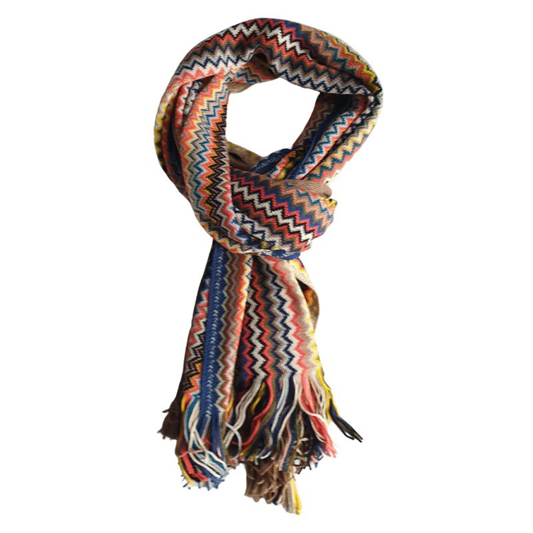 Sciarpa Fantasia Geometrica Multicolore Uomo 