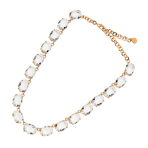 Collana dorata con cristalli 