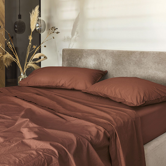 Completo lenzuolo matrimoniale Terracotta 