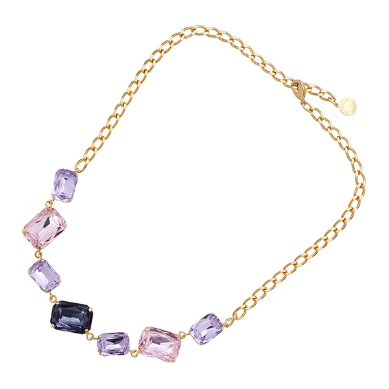 Collana dorata con cristalli 