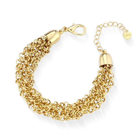 Bracciale Multi-catena Ottone Placcato Oro 