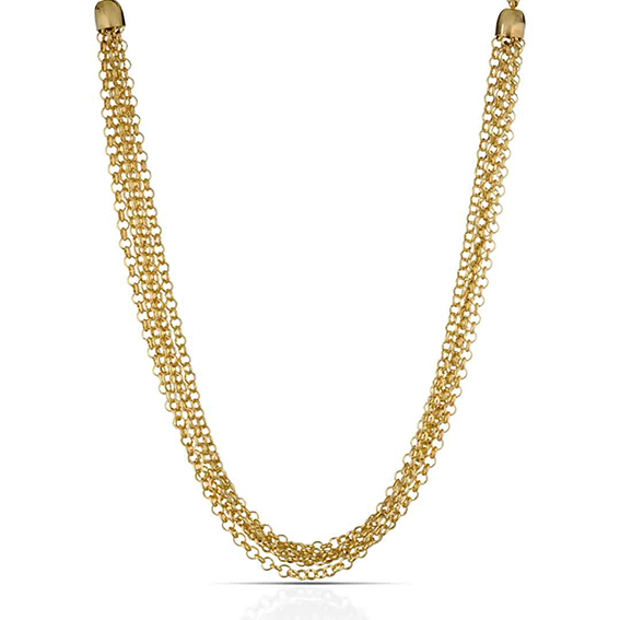 Collana Multi-catena Ottone Placcato Oro 