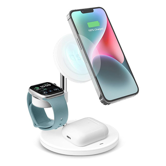 Stazione ricarica wireless verticale 3 in 1 