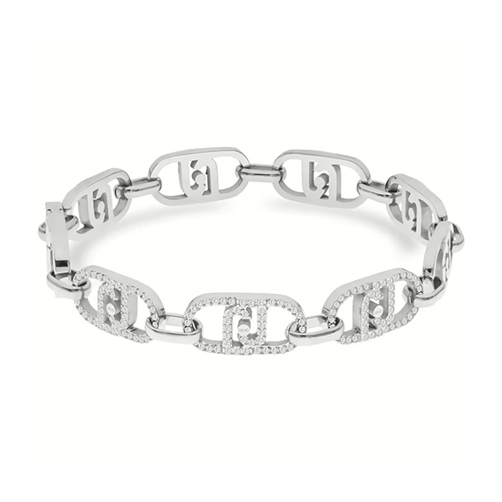 Liu Jo bracciale in acciaio silver e zirconi 