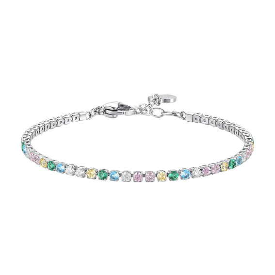 Bracciale tennis con zirconi multicolor 