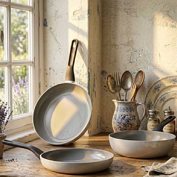 KITCHEN ESSENTIAL: 2 Padelle e Wok 