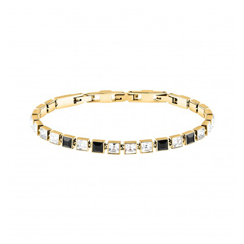 Bracciale Crystals Dorato e Nero 