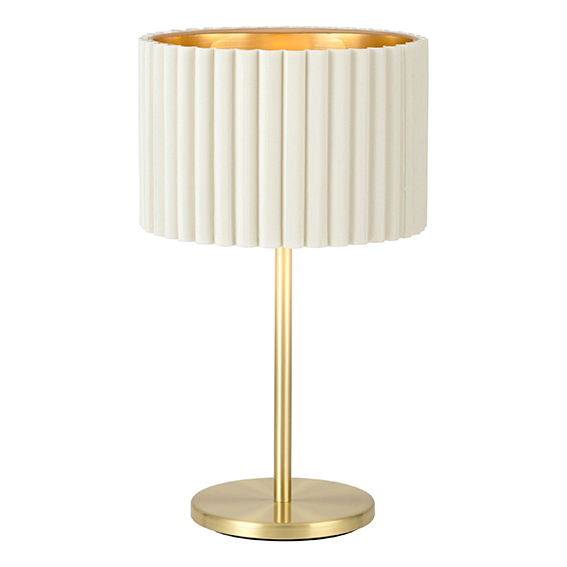 Lampada da tavolo ottone velluto bianco Lampada da tavolo ottone velluto bianco