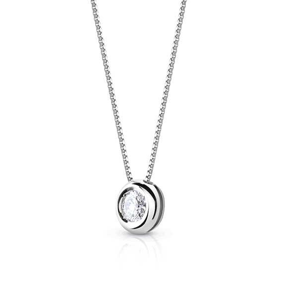 Collana punto luce con diamante 0,10 carati