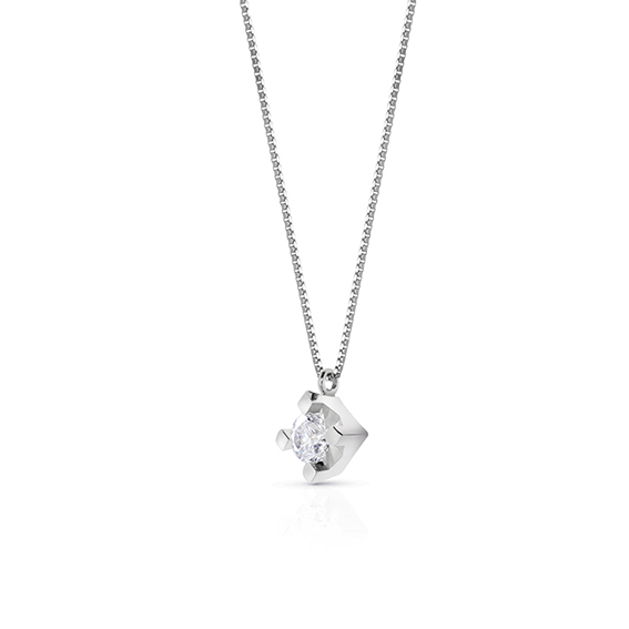 Collana punto luce in oro bianco