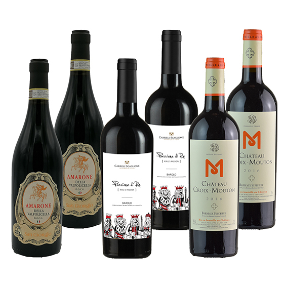 Kit da 6: Amarone-Barolo-Bordeaux