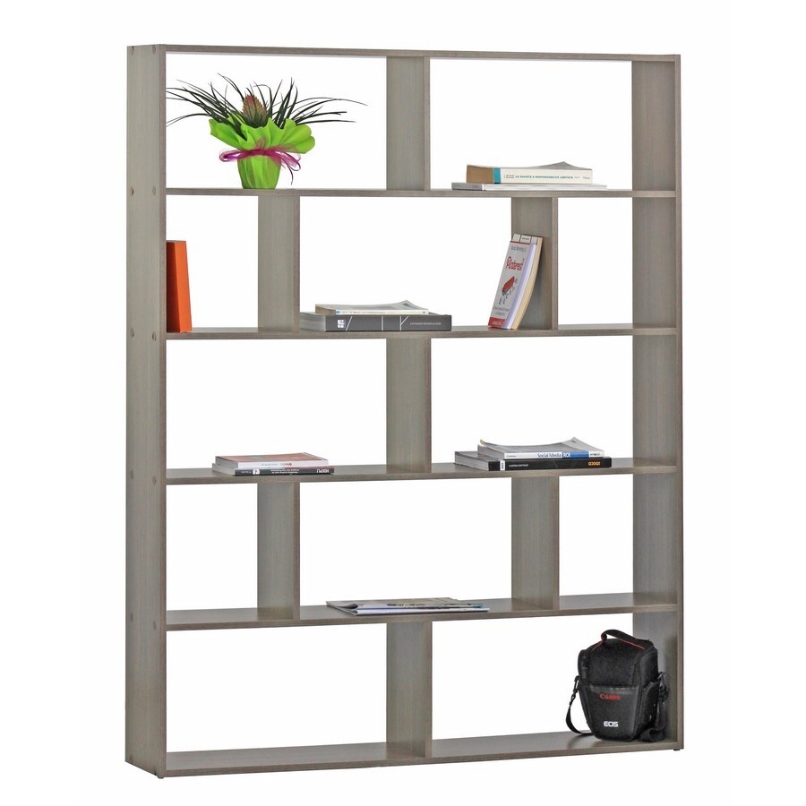 Libreria aperta in rovere scuro