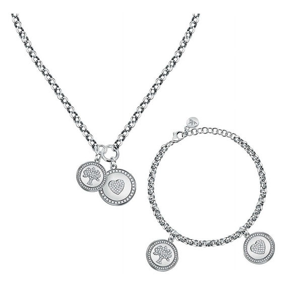 Set Collana e Bracciale in acciaio Love