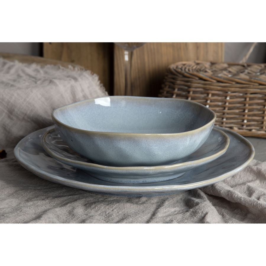 Set 18 Piatti in Ceramica Blu moderno