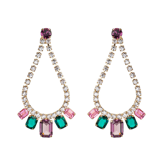 Orecchini dorati con strass