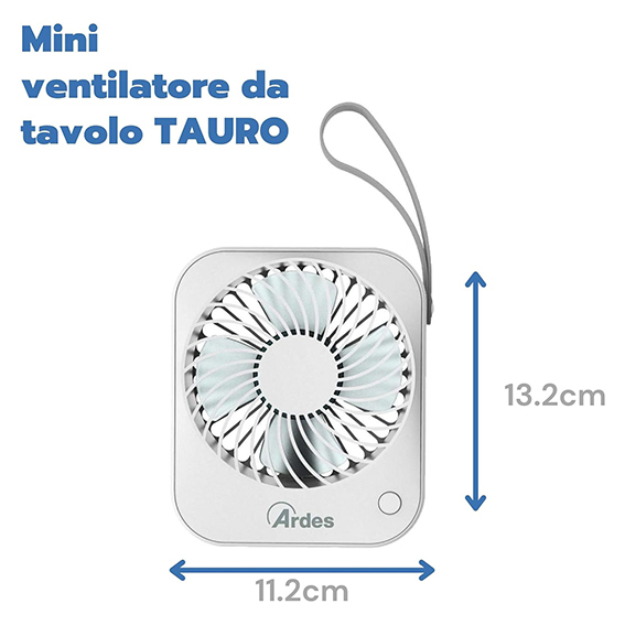 Ventilatore portatile a batteria 3 velocità