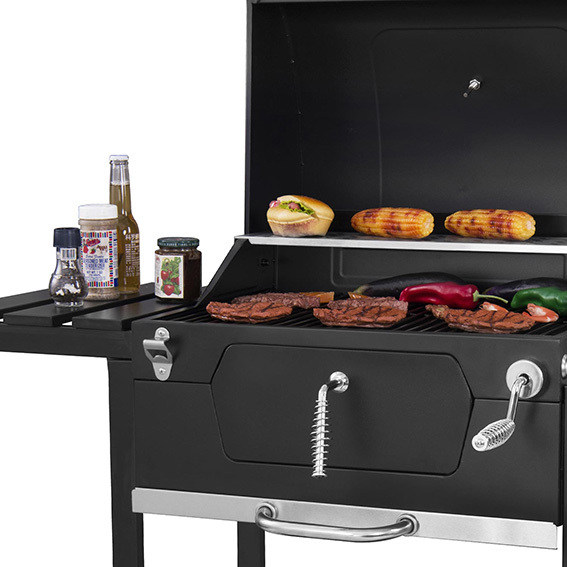 Barbecue a carbonella in acciaio - con ruote