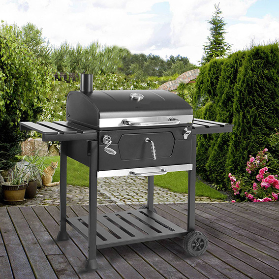 Barbecue a carbonella in acciaio - con ruote