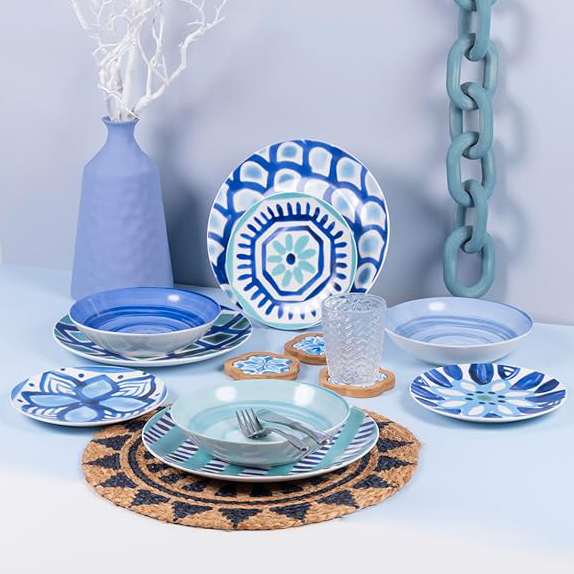 Servizio piatti 18 pezzi Aquazul