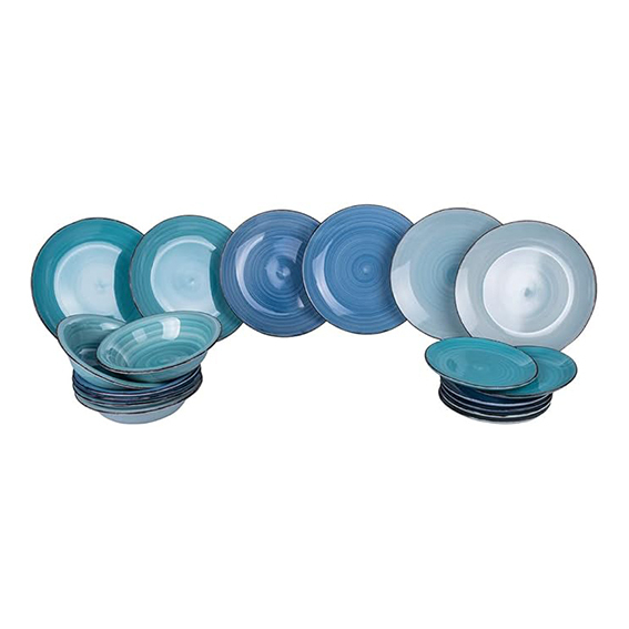 Servizio piatti 18 pezzi Baita Acqua Ocean