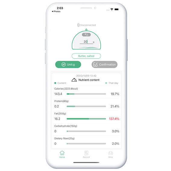 Bilancia da cucina digitale con app conta kca