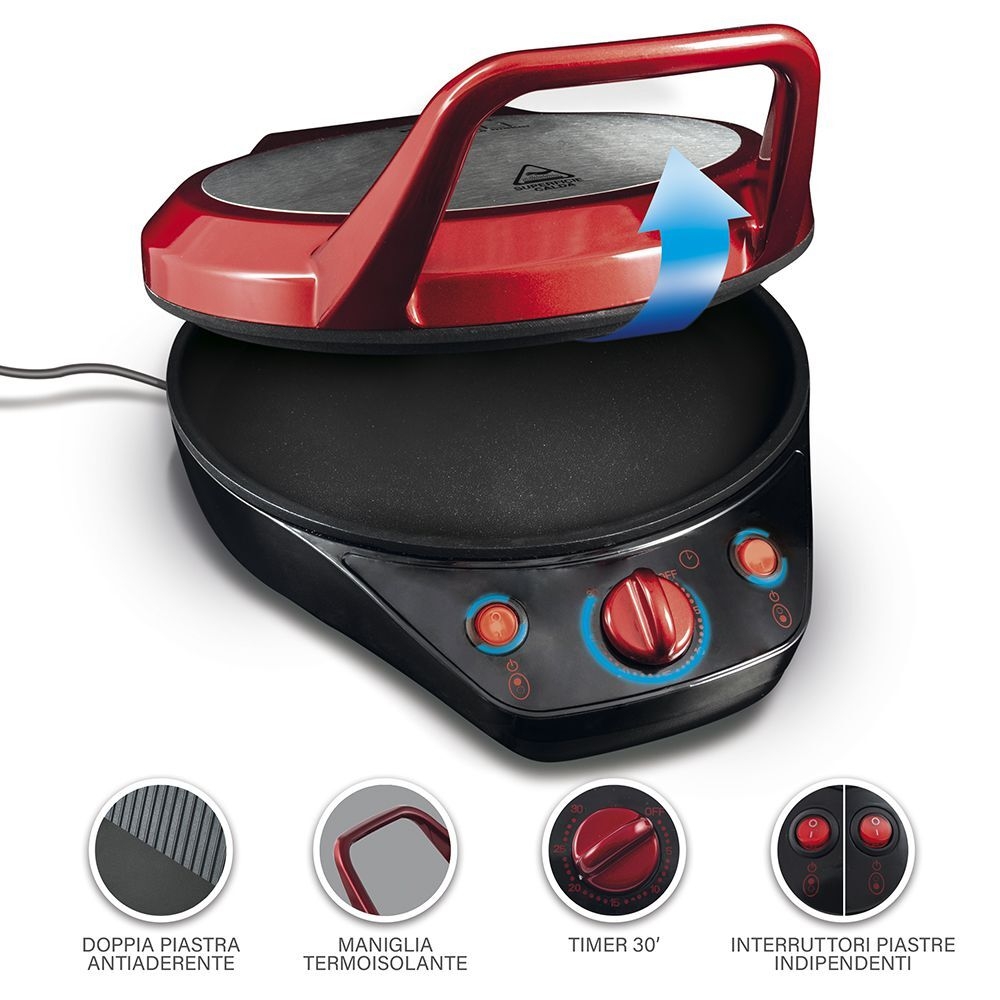 Pizza Maker e grill doppia piastra 1200W