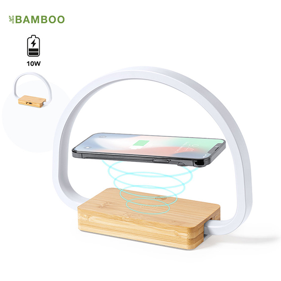 Lampada bamboo caricabatterie con LED