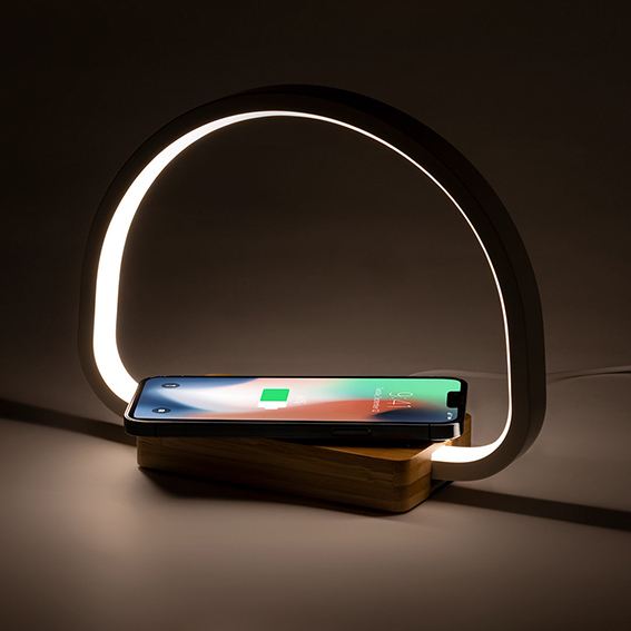 Lampada bamboo caricabatterie con LED