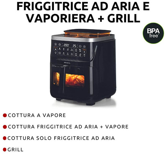 Friggitrice multifunzione con vapore e grill