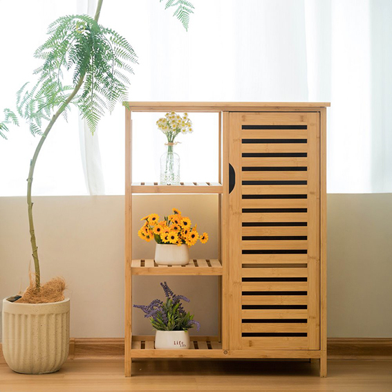 Mobiletto bagno in bamboo Taki