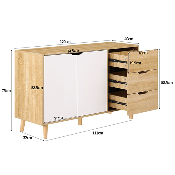 Credenza 2 ante e 3 cassetti ORDISET