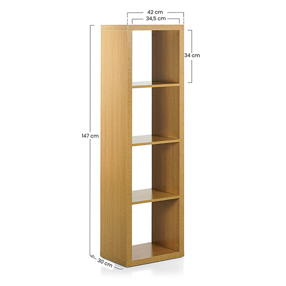 Libreria in rovere 4 ripiani