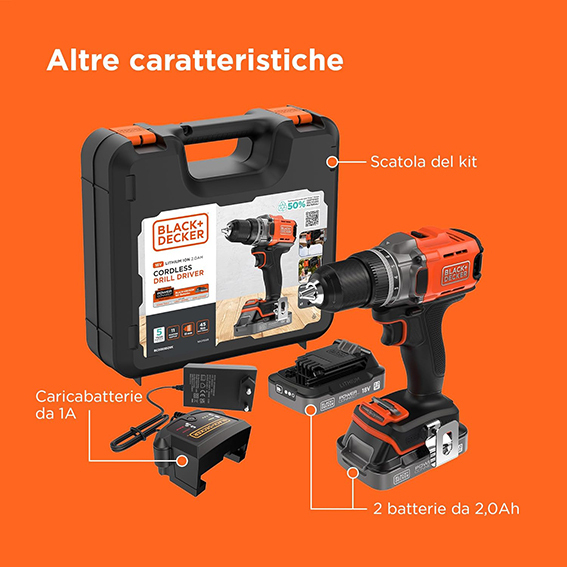 Trapano avvitatore a batteria da 18 V