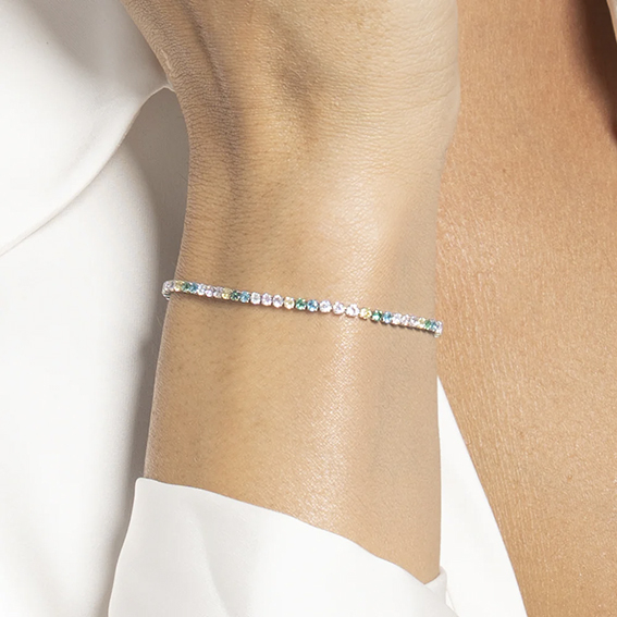 Bracciale tennis con zirconi multicolor