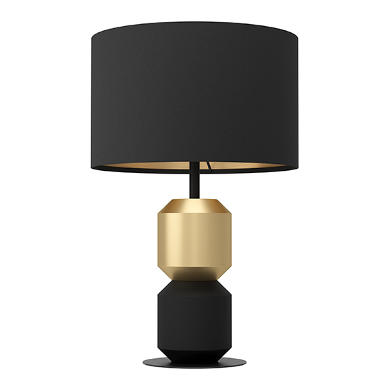 Lampada da tavolo nero e oro industrial 