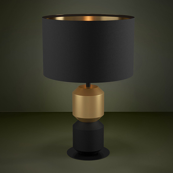 Lampada da tavolo nero e oro industrial 