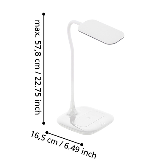 Lampada con ricarica QI e dimmer touch 