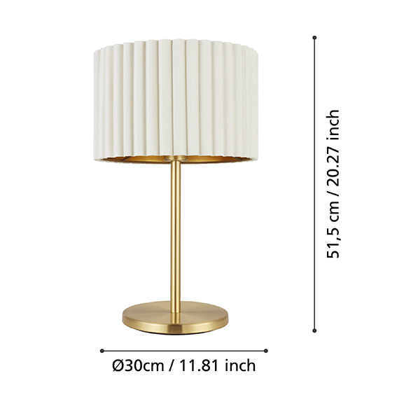 Lampada da tavolo ottone velluto bianco