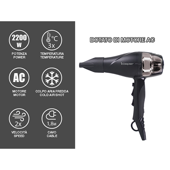 Asciugacapelli Professionale 2200W