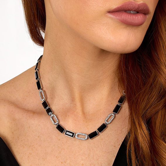 Collana Crystals Silver e Nero