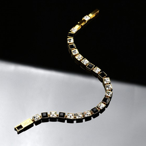 Bracciale Crystals Dorato e Nero