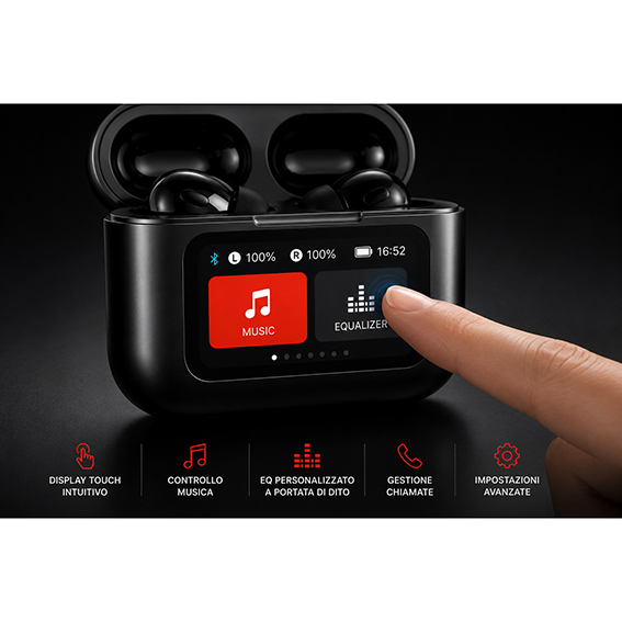 Auricolari True Wireless con Display Touch