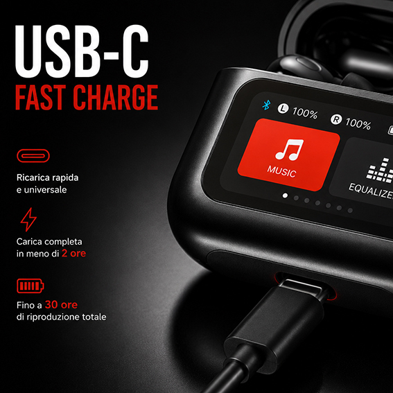 Auricolari True Wireless con Display Touch