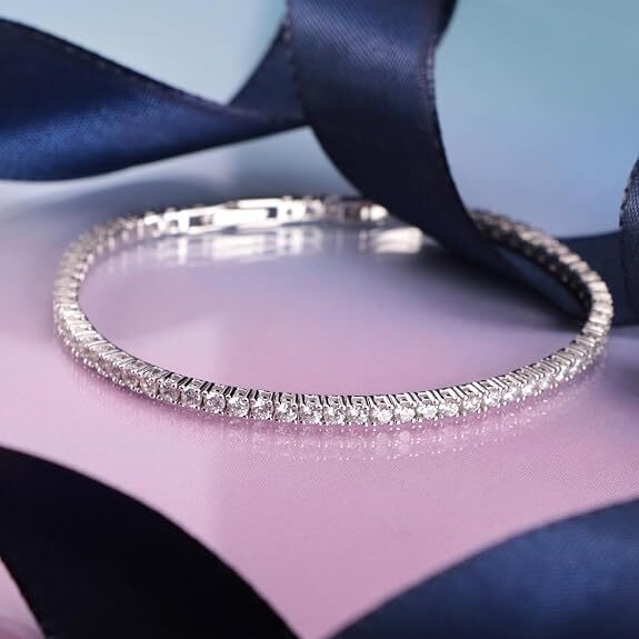 Bracciale in argento con zirconi TESORI